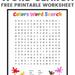 Colors Word Search Free Printable For Kids With Images