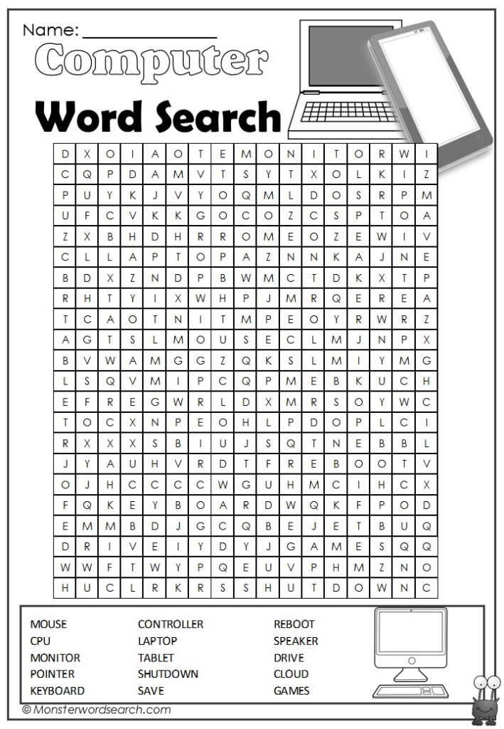 Computer Word Search Monster Word Search