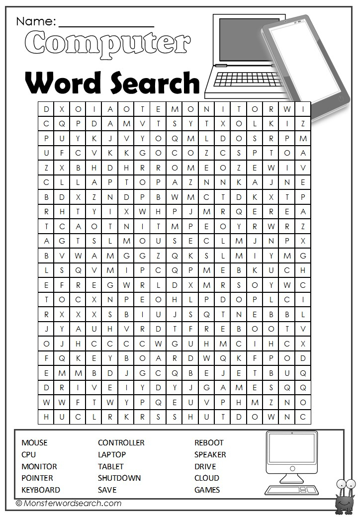 Computer Word Search Monster Word Search