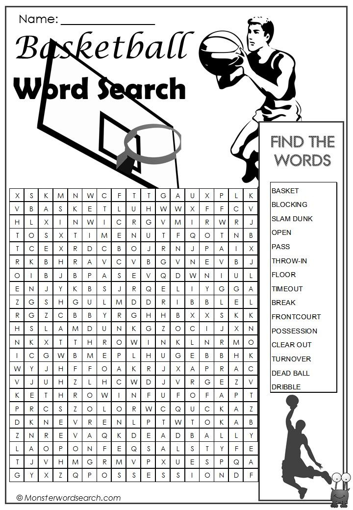 free printable word searches basketball