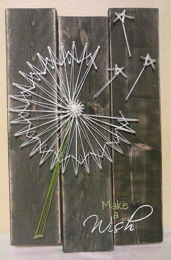 Dandelion String Art By NailedAndHammered On Etsy Ideas 