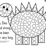 Dinosaur Themed Bingo Dauber Stickers Coloring Page Use