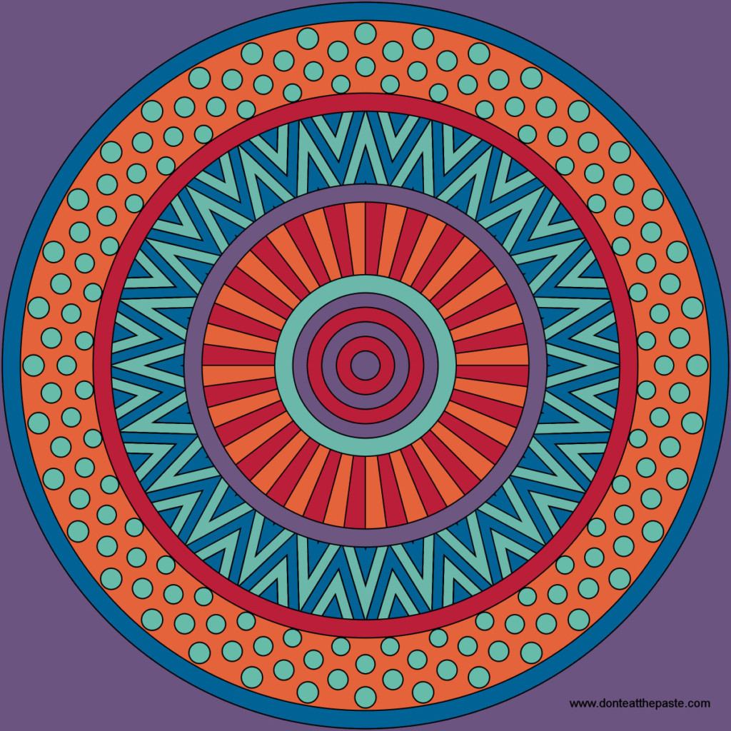 Don T Eat The Paste Mixed Patterns Mandala To Color
