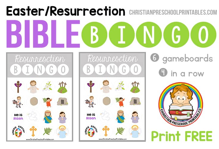 Easter Resurrection Bible Bingo Game Christian