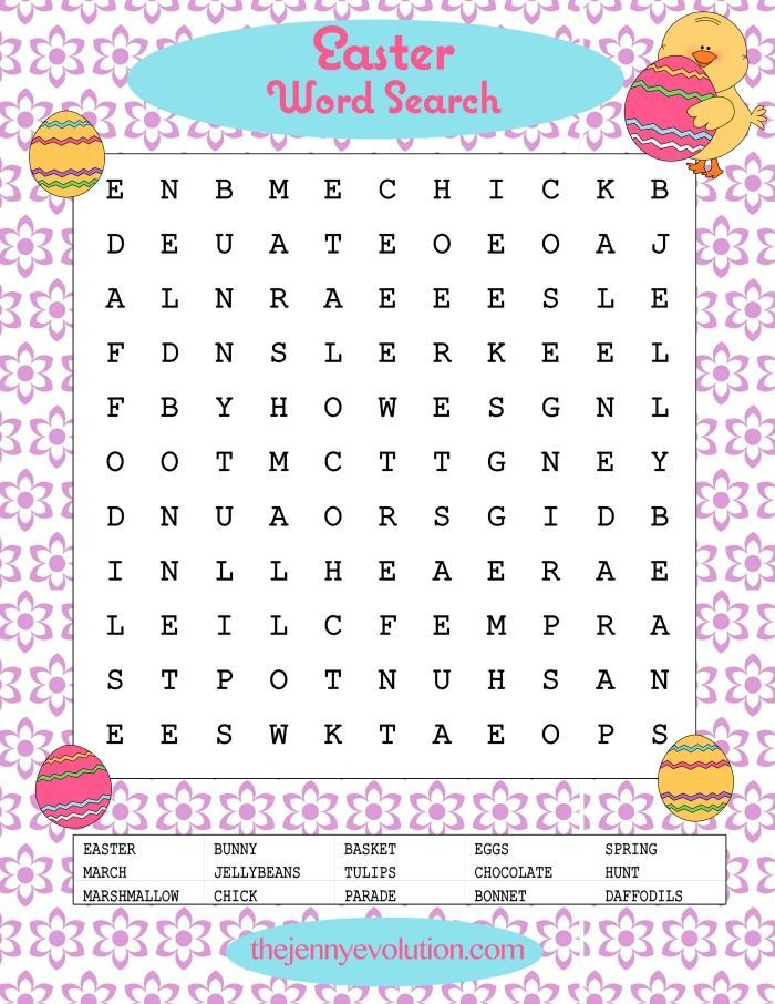 easter word search printable pdf