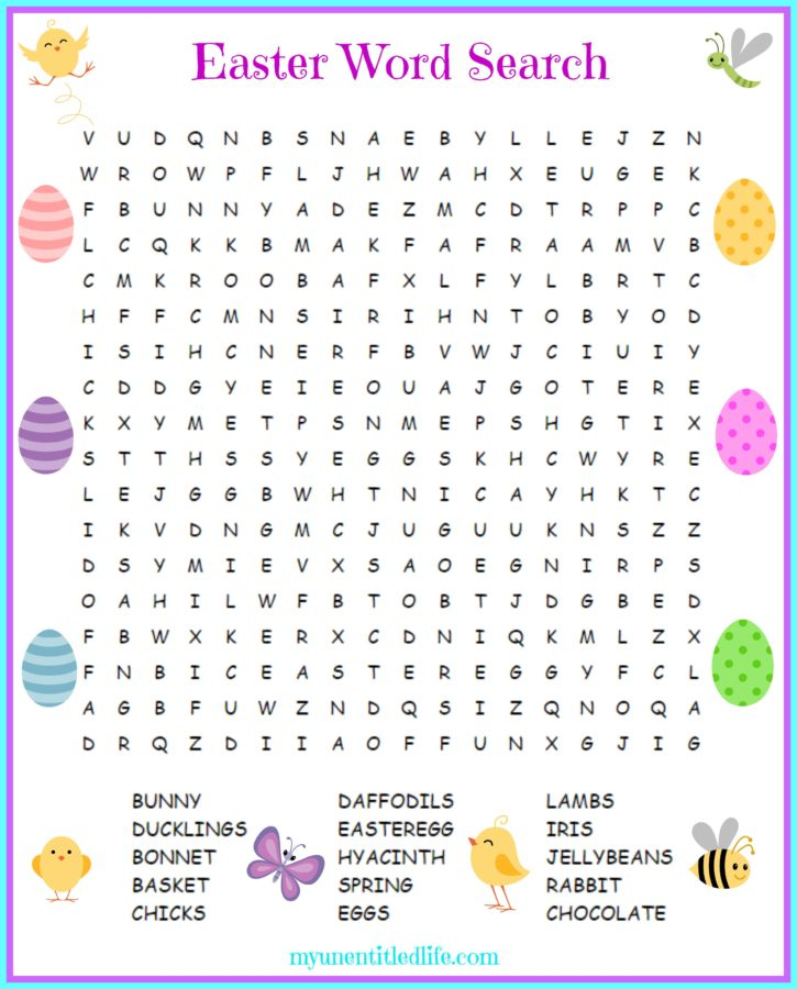 Easter Word Search Printable