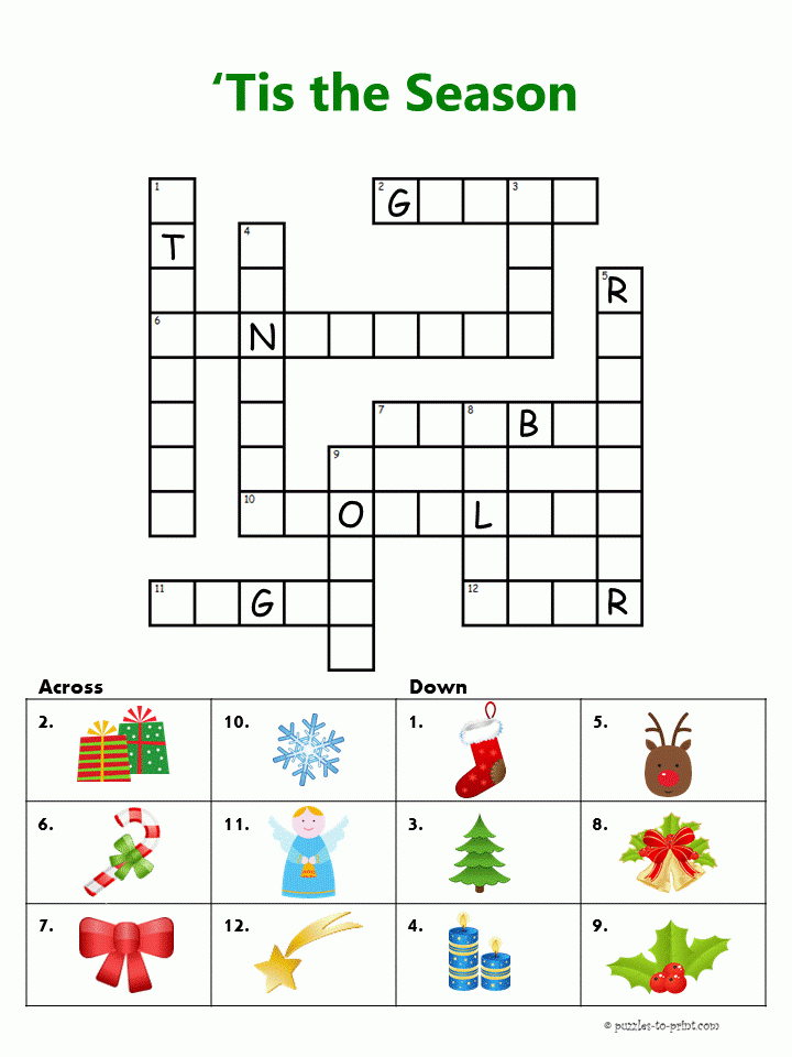 Easy Christmas Crossword