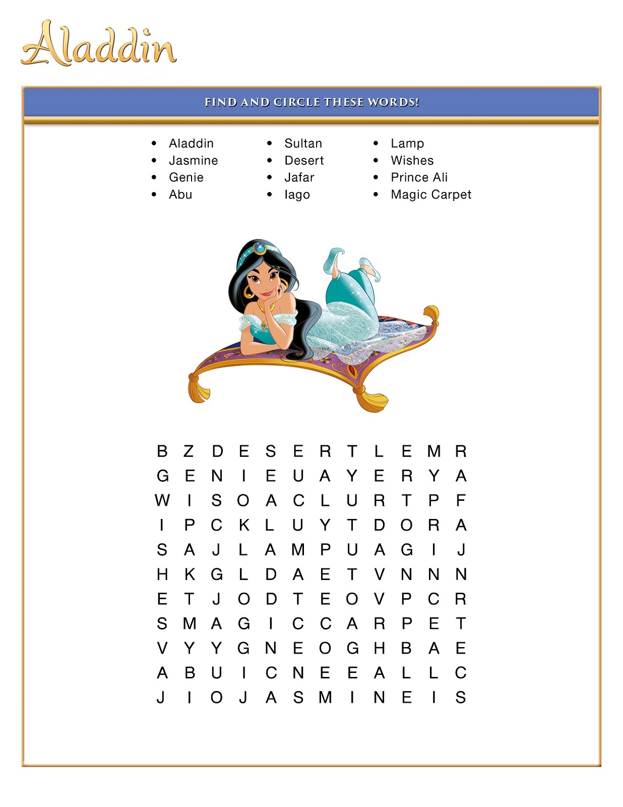 Easy Disney Word Searches Activity Shelter