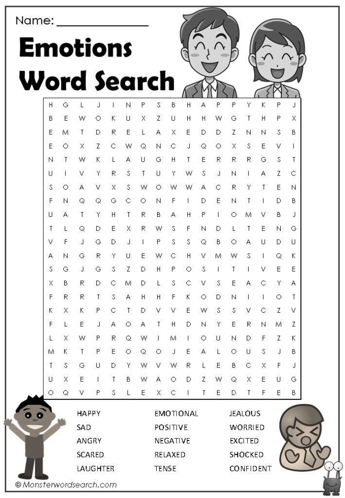 Emotions Word Search Emotion Words Words