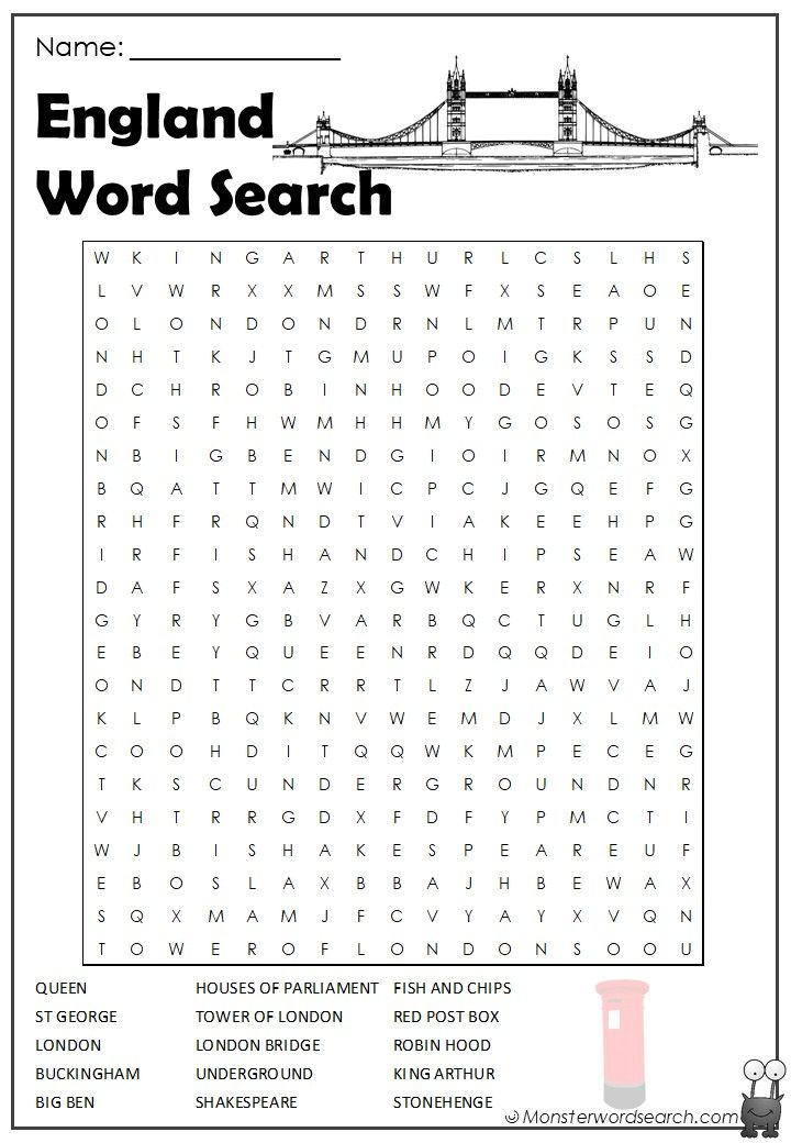 England Word Search Word Search Printables Free 