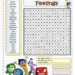 Feelings And Emotions Wordsearch With Key English Esl