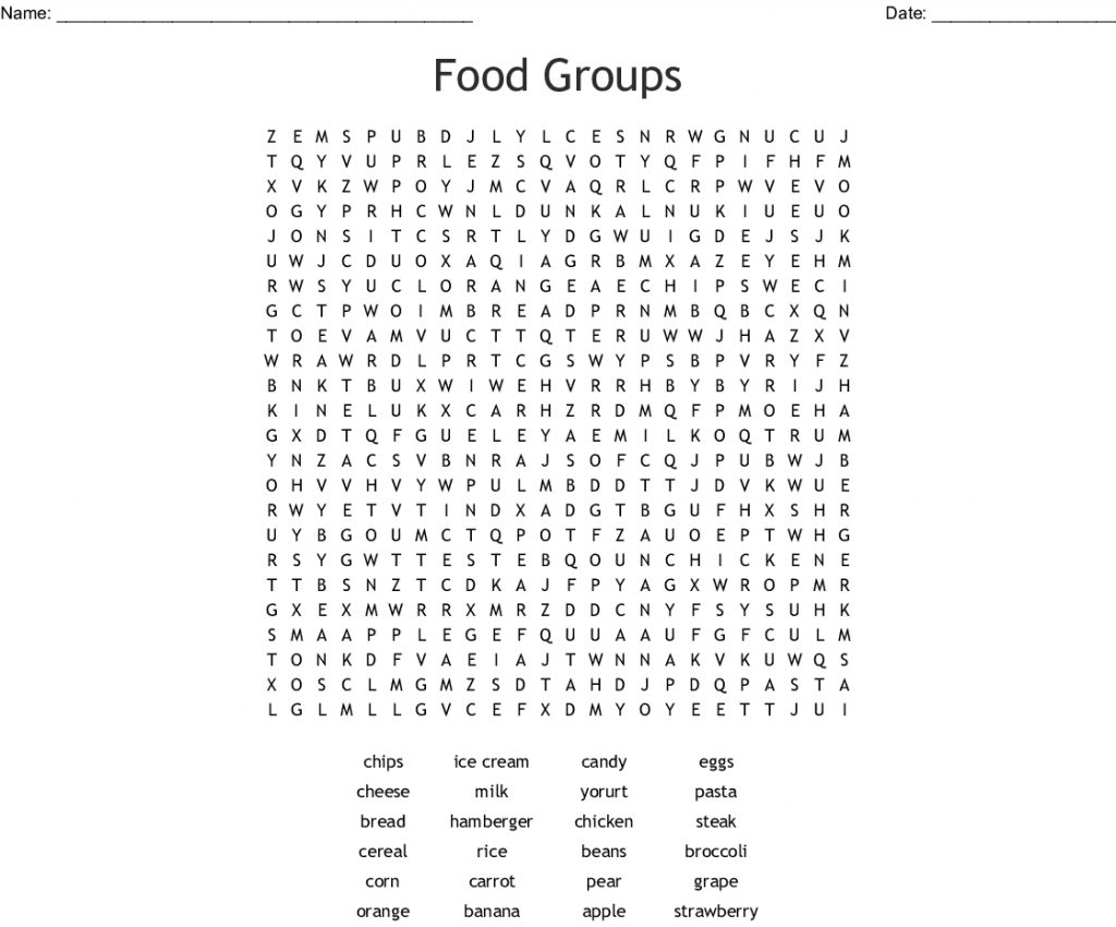 Food Pyramid Puzzle Word Search Wordmint Word Search 