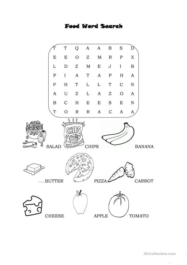 Food Word Search Worksheet Free ESL Printable Worksheets