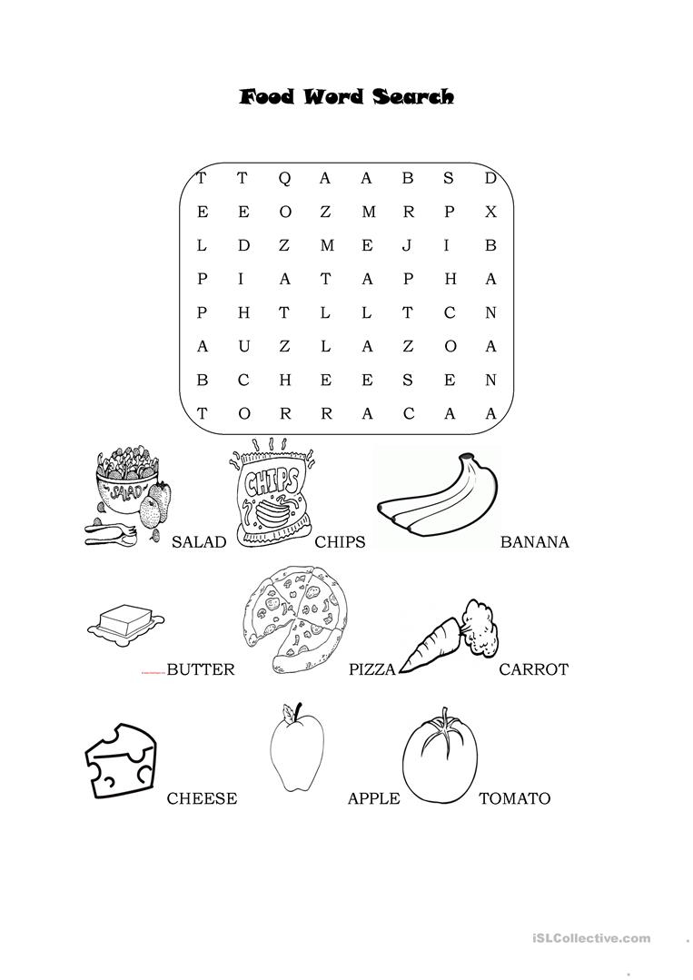 Food Word Search Worksheet Free ESL Printable Worksheets 