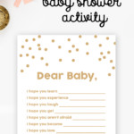Free Baby Shower Printable Gold Glitter Wishes For Baby