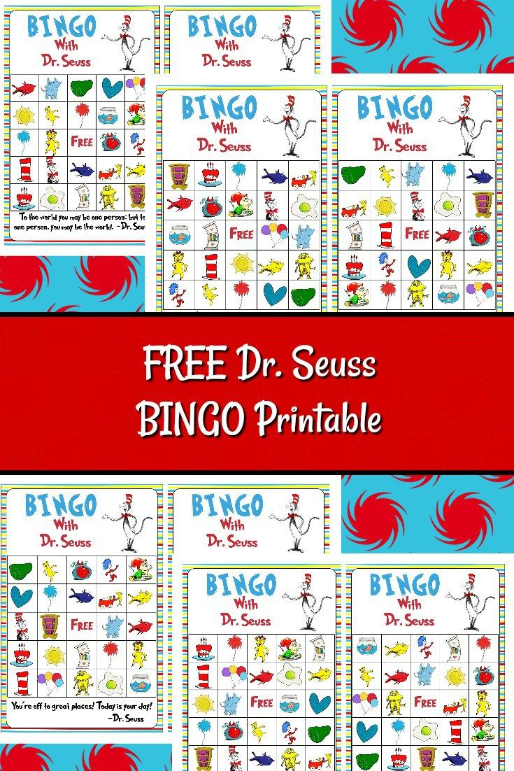 Free Dr Seuss BINGO Printable Dr Seuss Crafts Dr Seuss 