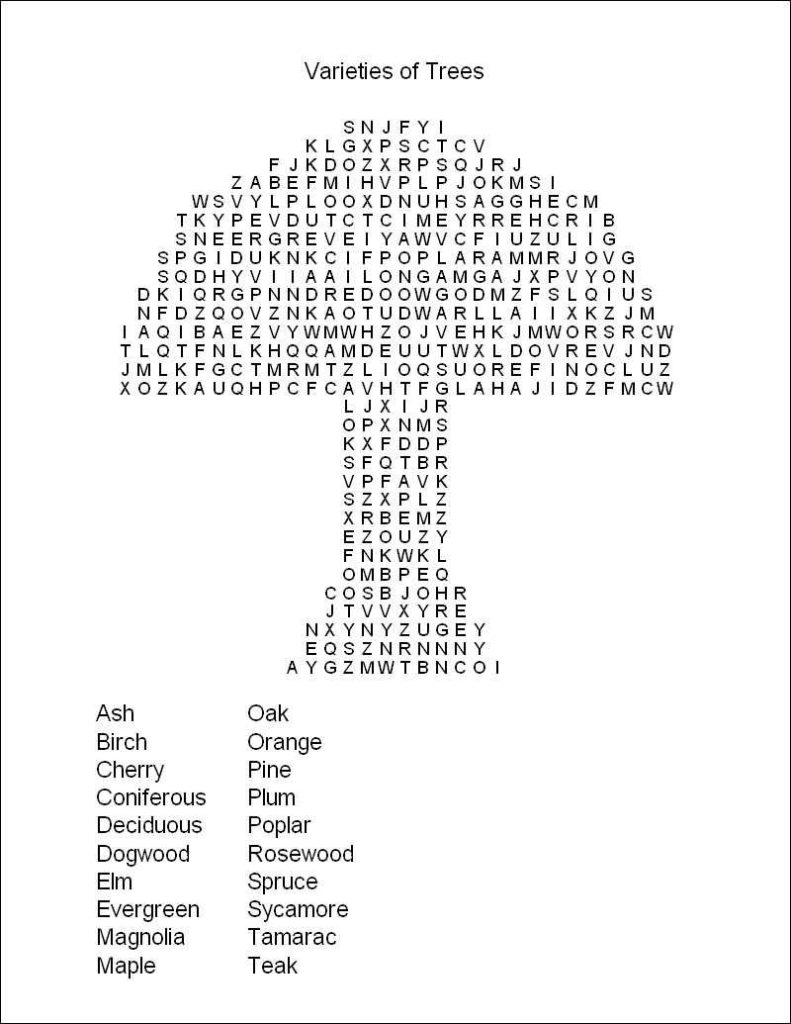 Large Print Word Search Puzzles For Seniors Printable