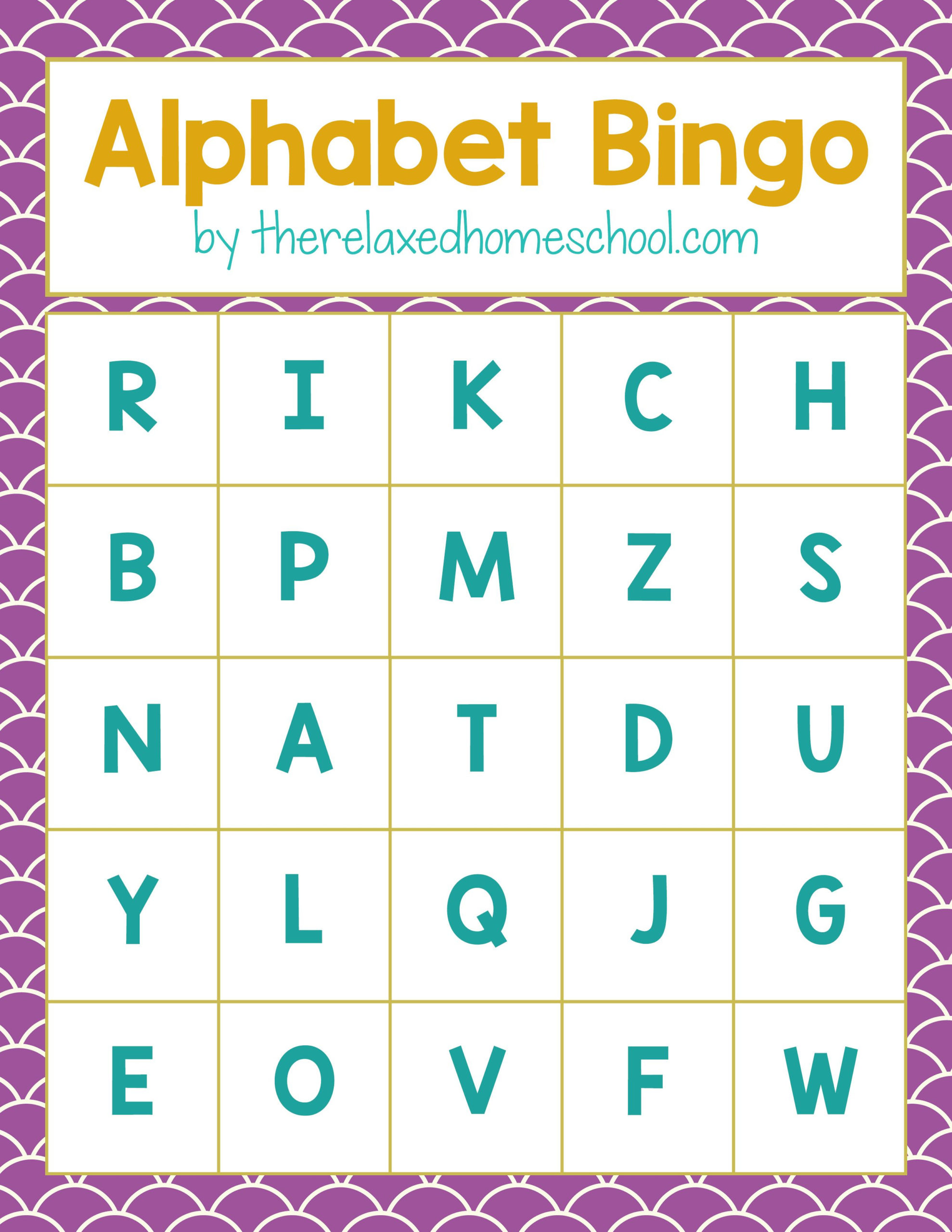 Free Printable Alphabet Letters Bingo Game Download