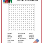 Free Printable Back To School Word Search Back To School