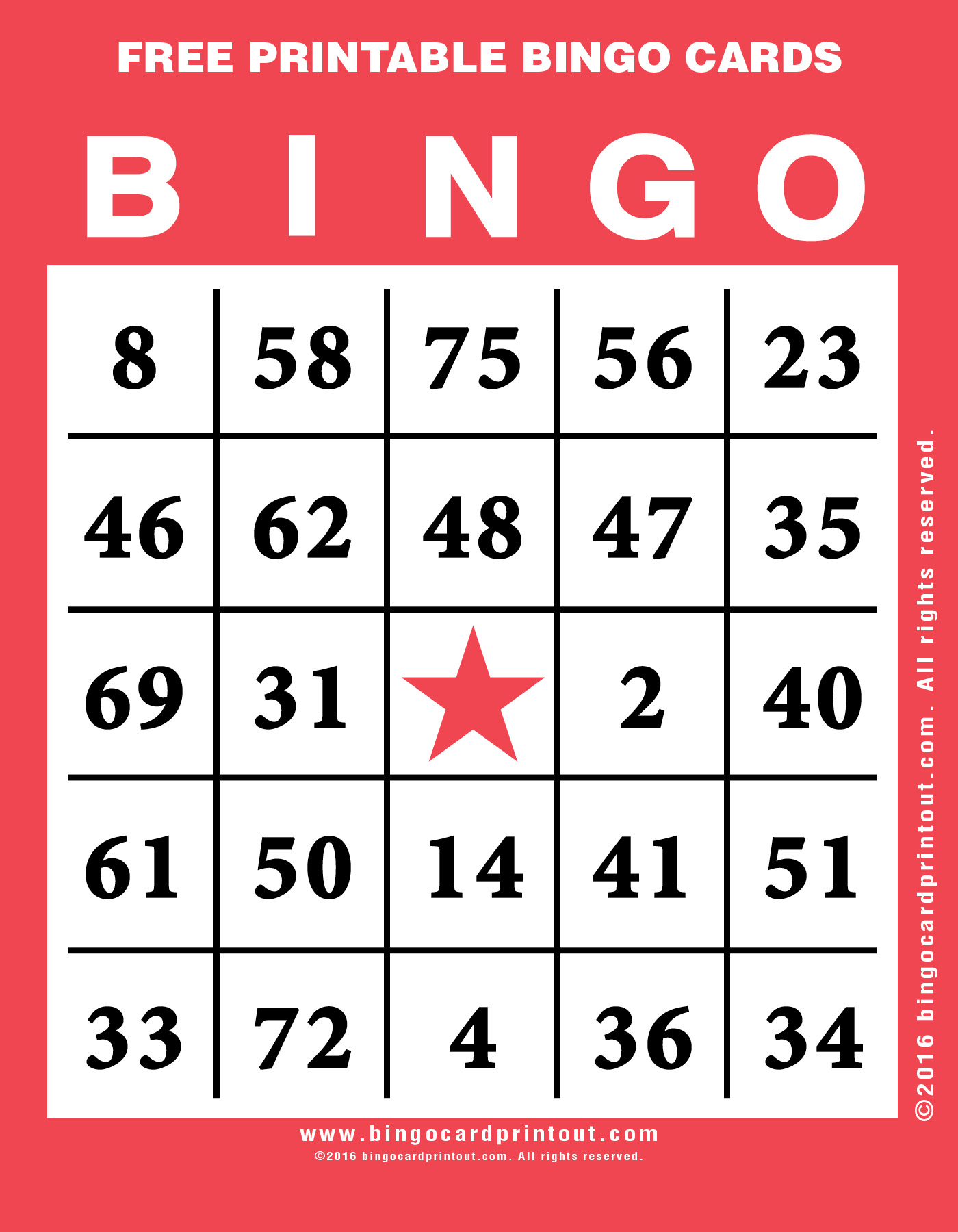 Free Printable Bingo Cards BingoCardPrintout