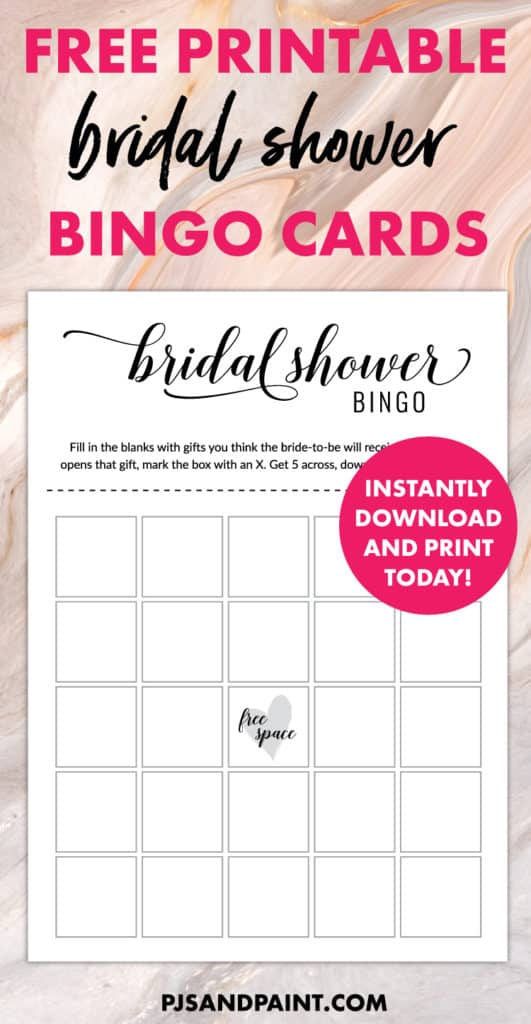 Free Printable Bridal Shower Games Bridal Shower Bingo 