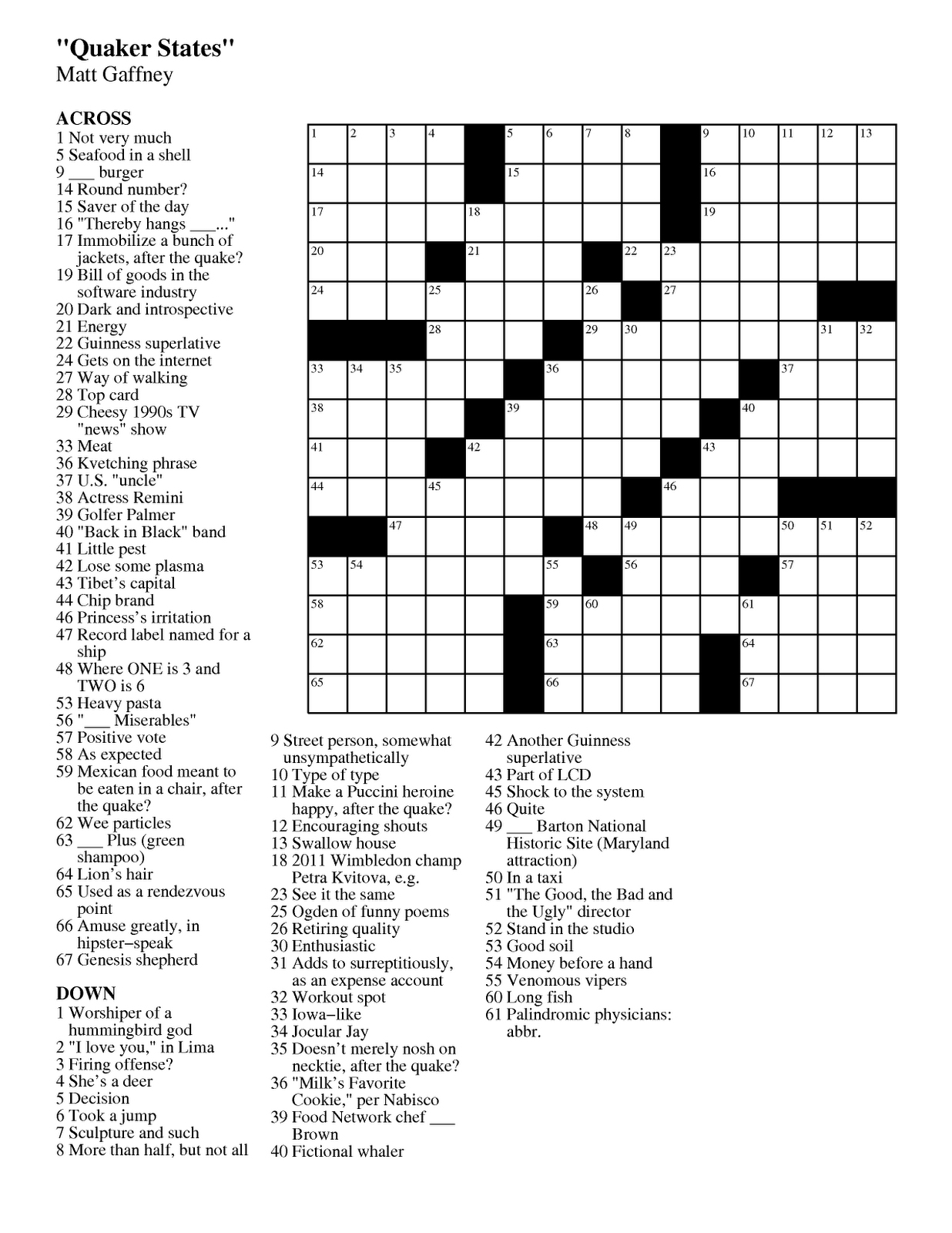 Free Printable Crossword Puzzle 1 Printable Crossword 