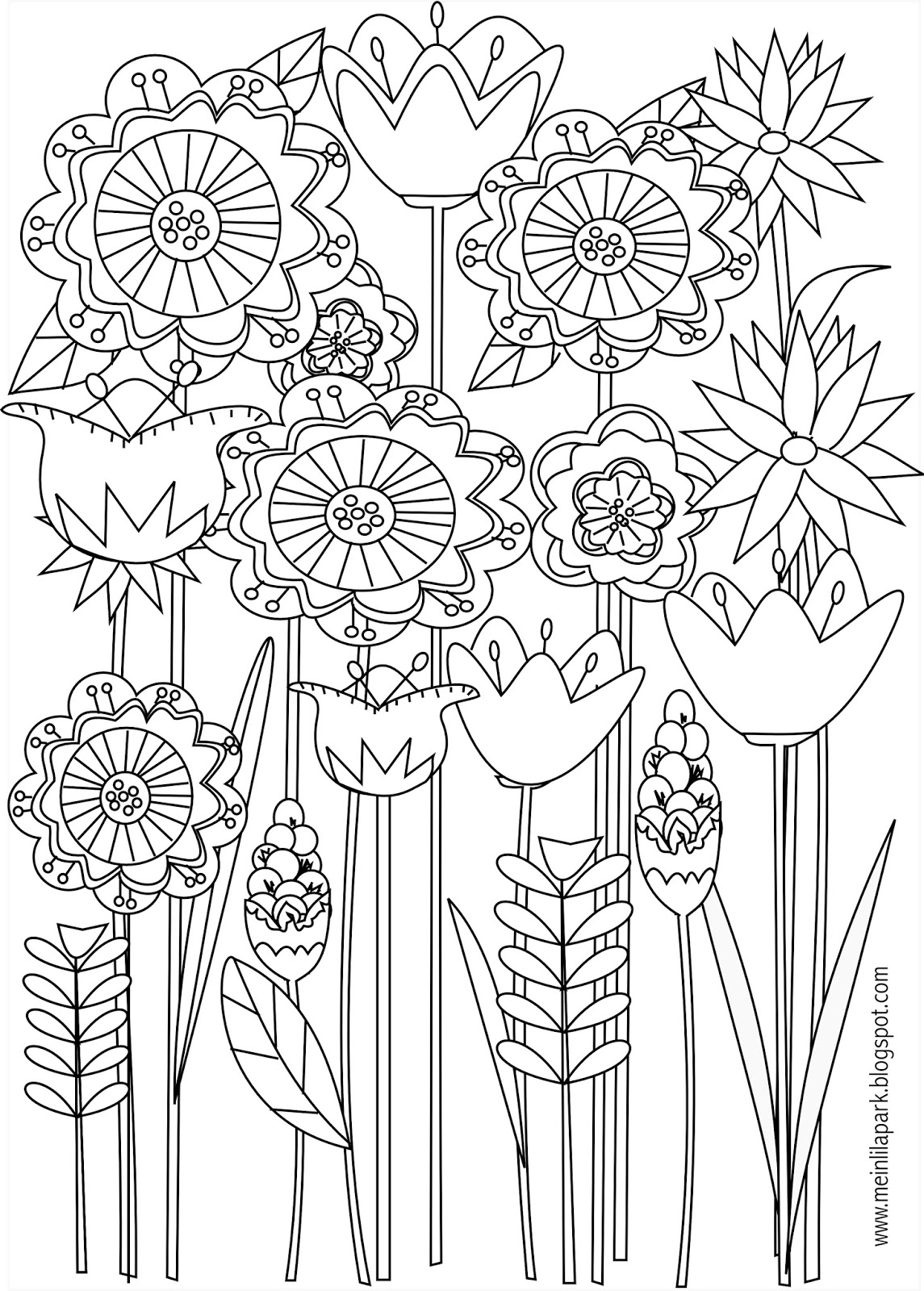 Free Printable Floral Coloring Page Ausdruckbare 