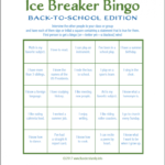 Free Printable Ice Breaker Bingo Back To School Version