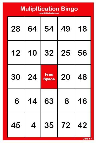 Free Printable Multiplication Bingo Cards 30 Math 