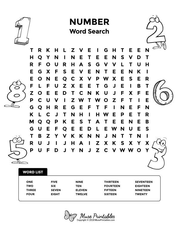Free Printable Number Word Search Download It At Https 