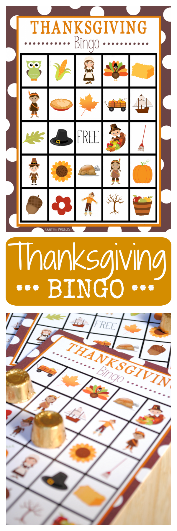 Free Printable Thanksgiving Bingo Game Crazy Little Projects