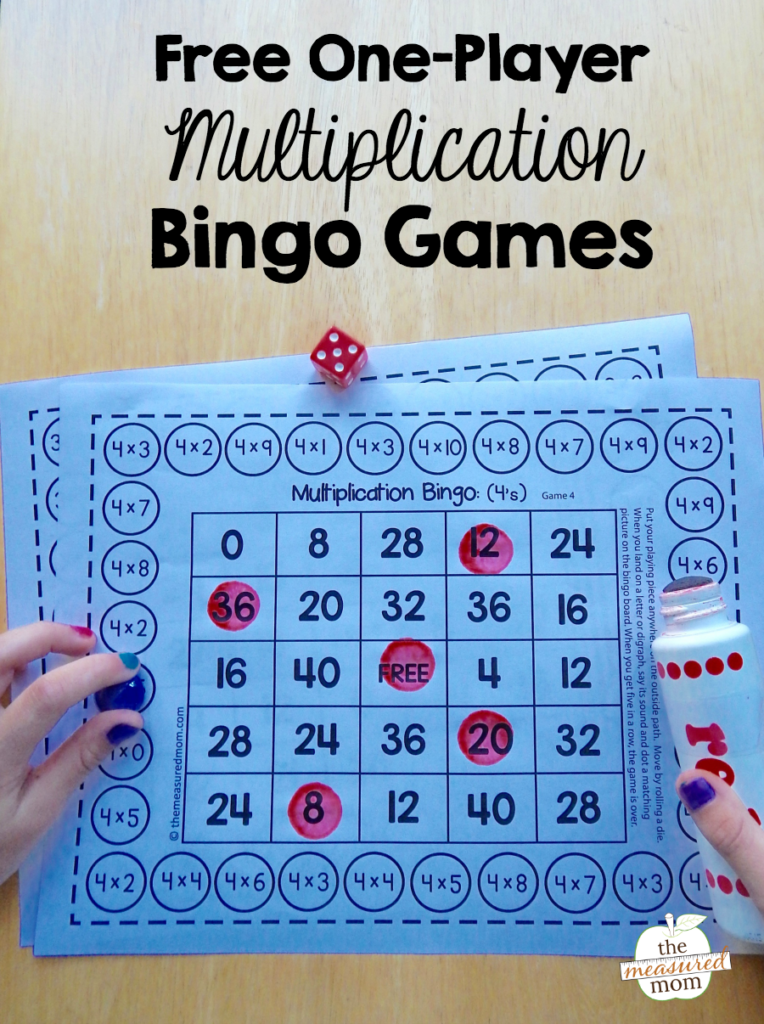 Free Single Player Multiplication Bingo Games