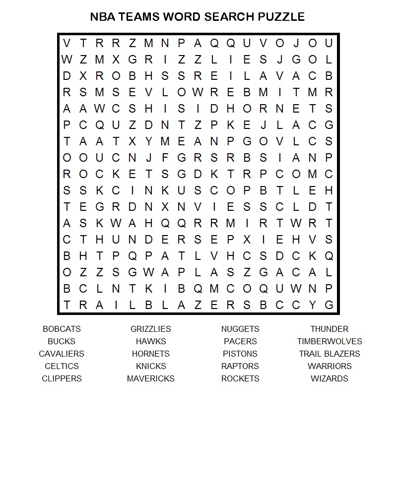 printable word searches sports