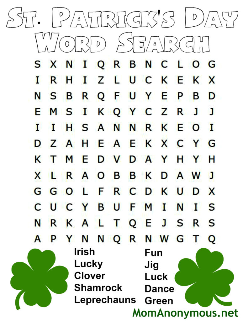 FREE St Patrick S Day Word Search