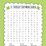 FREE St Patrick S Day Word Search St Patrick S Day