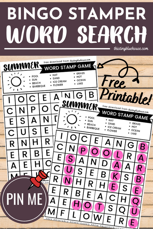 Fun Free Summer Bingo Stamper Printable Word Search For 