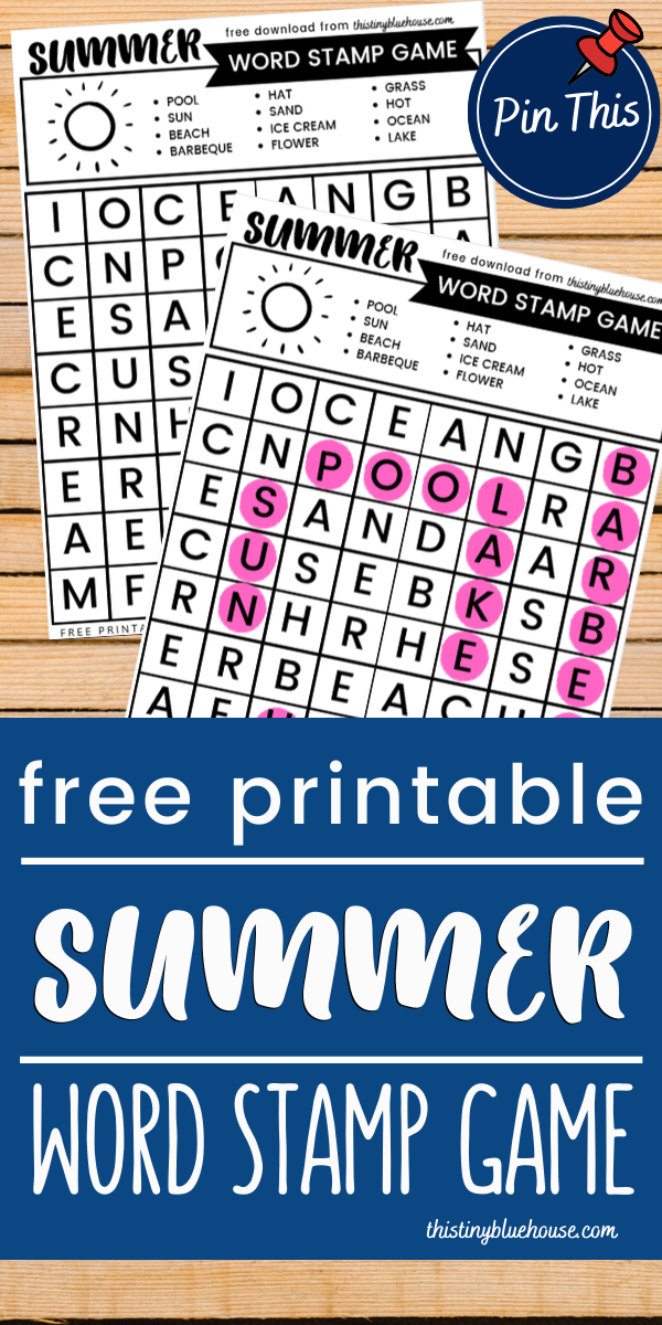 Fun Free Summer Bingo Stamper Printable Word Search For 