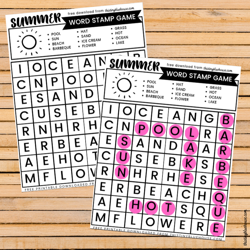 Fun Free Summer Bingo Stamper Printable Word Search For 