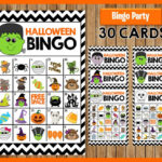 Halloween Bingo Game 30 Different Cards Printable Party Etsy