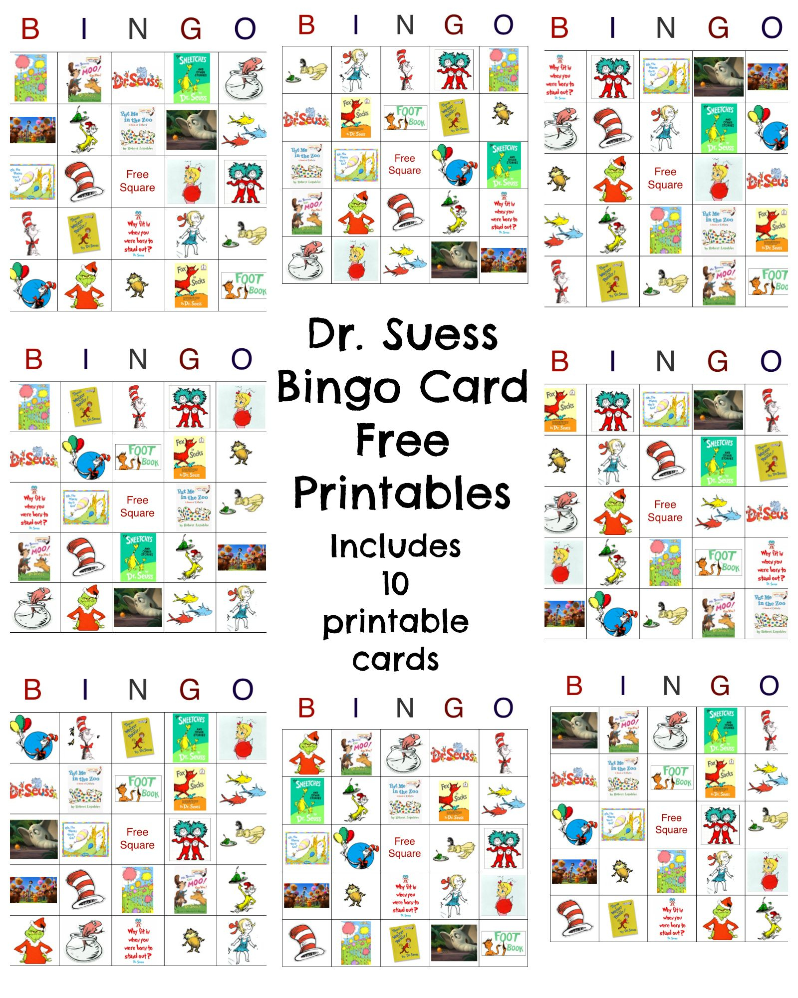 Happy Birthday Dr Seuss Dr Seuss Free Bingo printable 