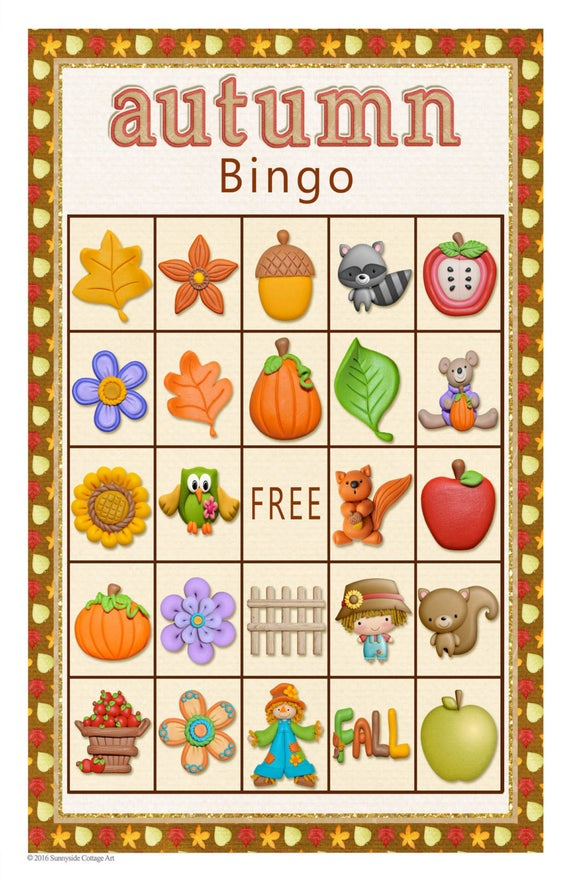 Items Similar To 26 Card BINGO And MEMORY Game Fall 