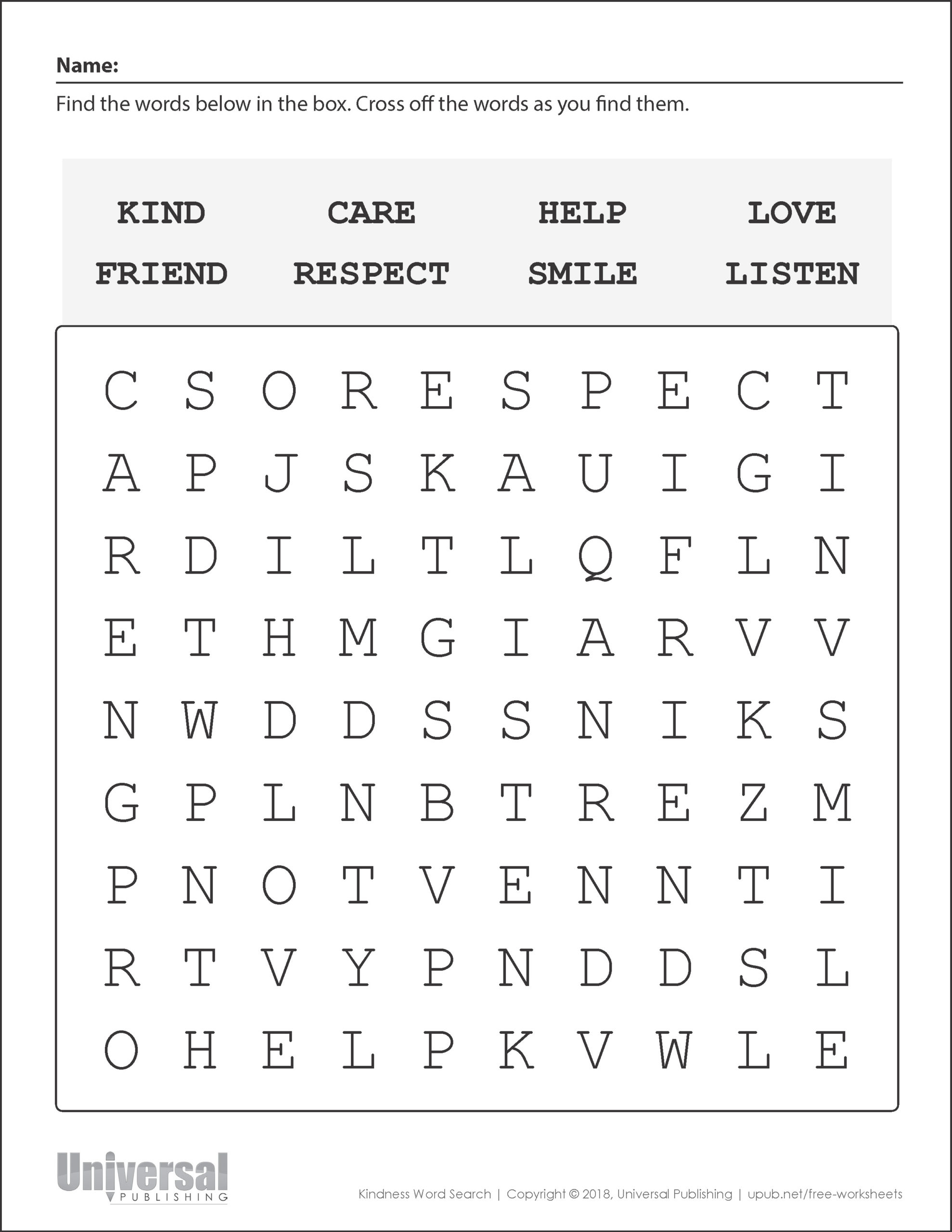 Kindness Activities Free Printables Universal Publishing