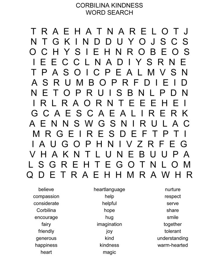 Kindness Word Search Job Cover Letter Kindness 