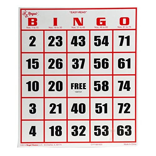 Large Bingo For Seniors Amazon