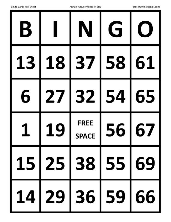Printable Bingo Cards For Visually Impaired - FreePrintableTM.com ...