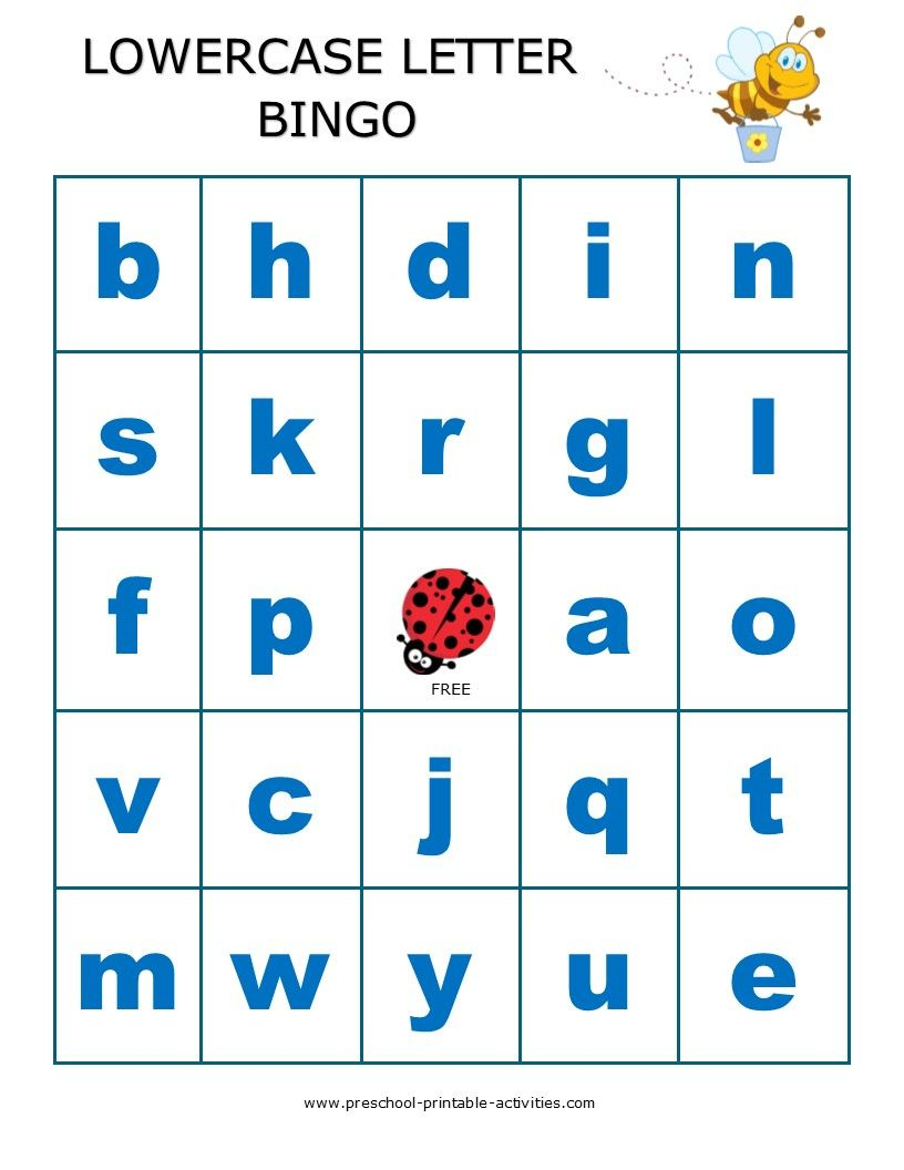 Letter Recognition Bingo Games Letter Recognition 