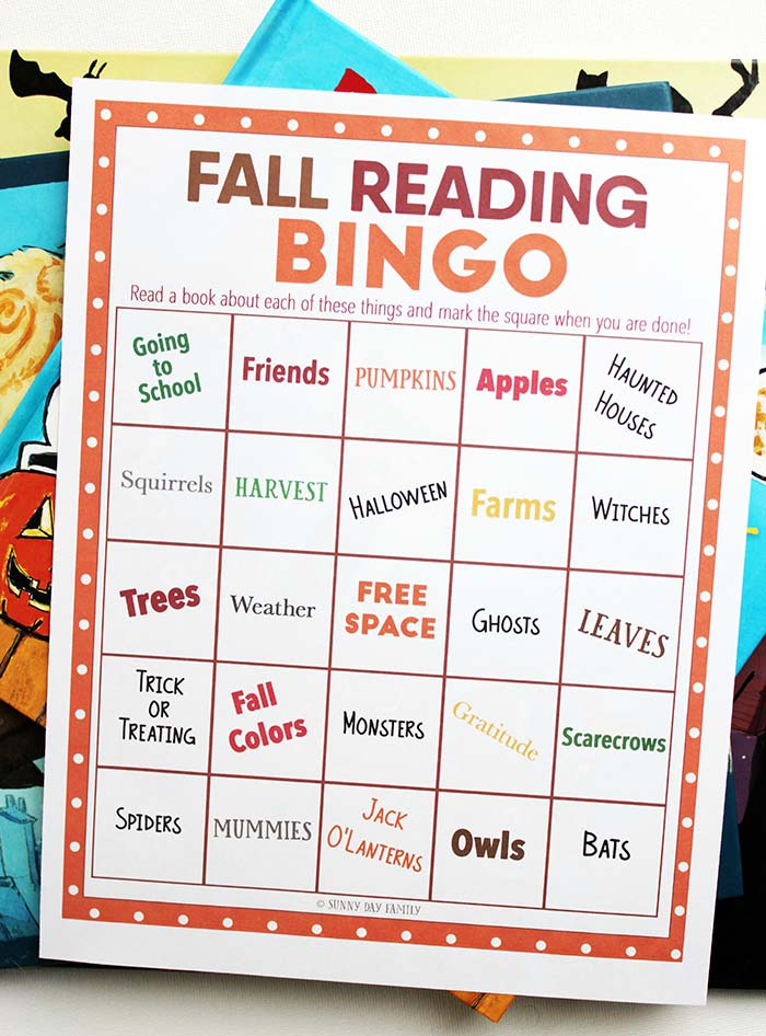 Make Reading Fun With Fall Book Bingo Free Printable 