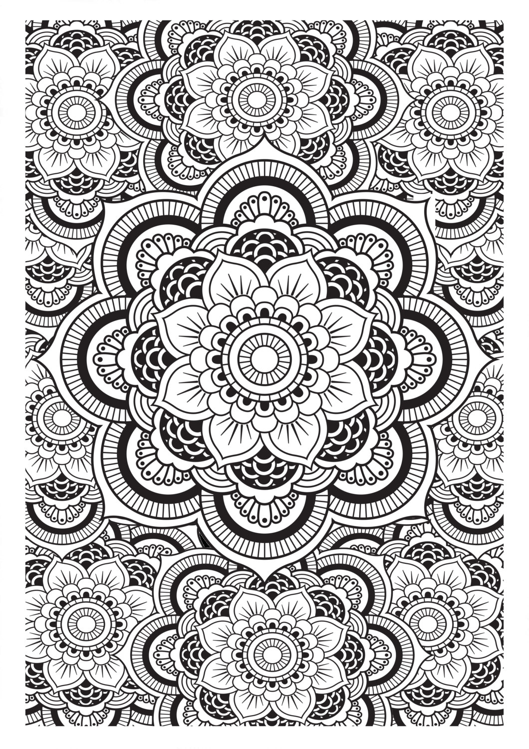 Mandala Pattern DIY Print At Home Digital Download Colouring