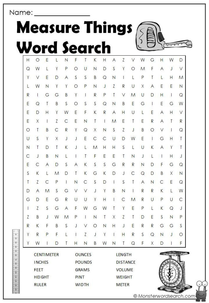 Measure Things Word Search Word Puzzles For Kids Word