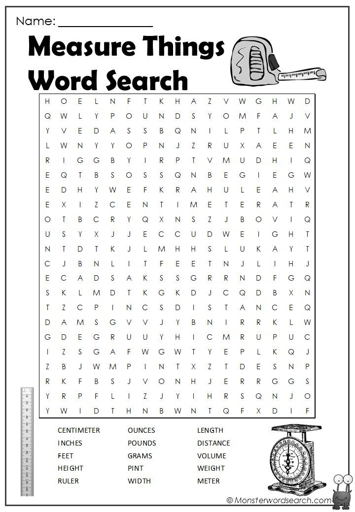 Measure Things Word Search Word Puzzles For Kids Word 